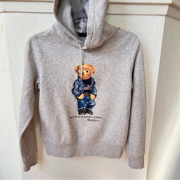 Ralph Lauren Sweaters - Polo Ralph Lauren Polo Bear Fleece Hoodie Gray size S